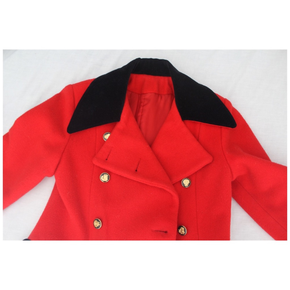 Vintage Rothschild Girls Red Wool Dress Coat Large - Picture 2 of 9